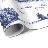Antike Blaue Toile-Landschaft (3) Geschenkpapier (Rolleneckpunkt)