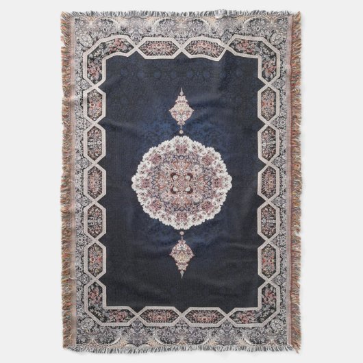 Antike Blaue Türkisch Persischer Teppich Rug Decke (Vorderseite Vertikal)