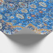 Antike Blaue Türkisch Persischer Teppich Rug Geschenkpapier (Ecke)