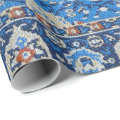 Antike Blaue Türkisch Persischer Teppich Rug Geschenkpapier (Rolleneckpunkt)
