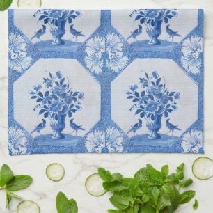 Antike Blaue Vögel Delft Florale Küchentücher