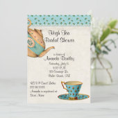 Antike Blick-Brautparty-Tee-Party Einladung (Stehend Vorderseite)