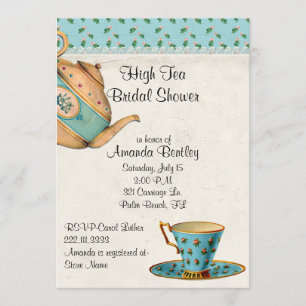 Antike Blick-Brautparty-Tee-Party Einladung