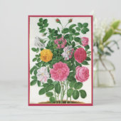 Antike blühende Blumen, Frühlingsgartenrosen (Stehend Vorderseite)