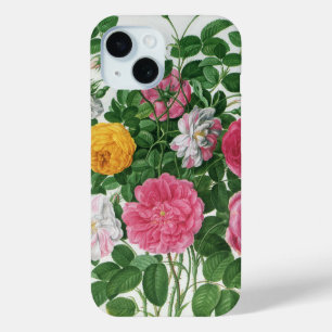 Antike blühende Blumen, Frühlingsgartenrosen iPhone 15 Hülle