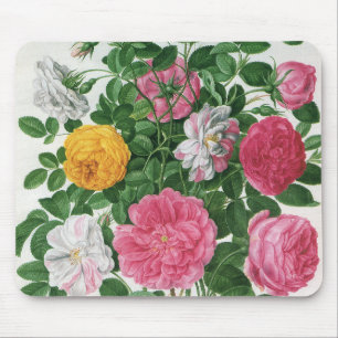 Antike blühende Blumen, Frühlingsgartenrosen Mousepad