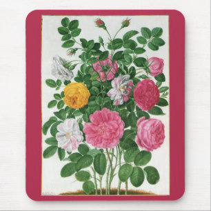 Antike blühende Blumen, Frühlingsgartenrosen Mousepad