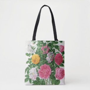 Antike blühende Blumen, Frühlingsgartenrosen Tasche