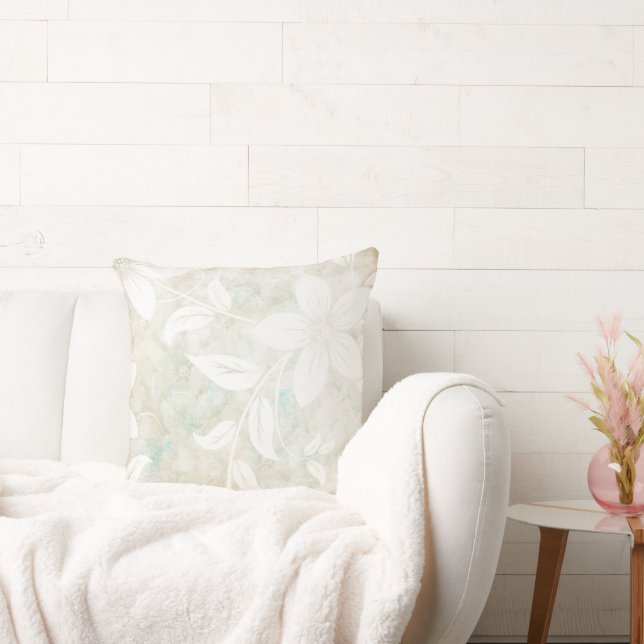 Antike Blume Cremeweiß Kissen (Liege)