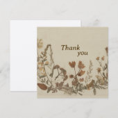 Antike Blume Dankeskarte (Vorne/Hinten)