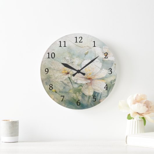 Antike Blume Design 339 Große Wanduhr (Zuhause)