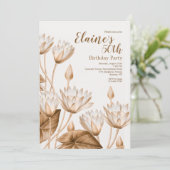 Antike Blume Einladung (Stehend Vorderseite)