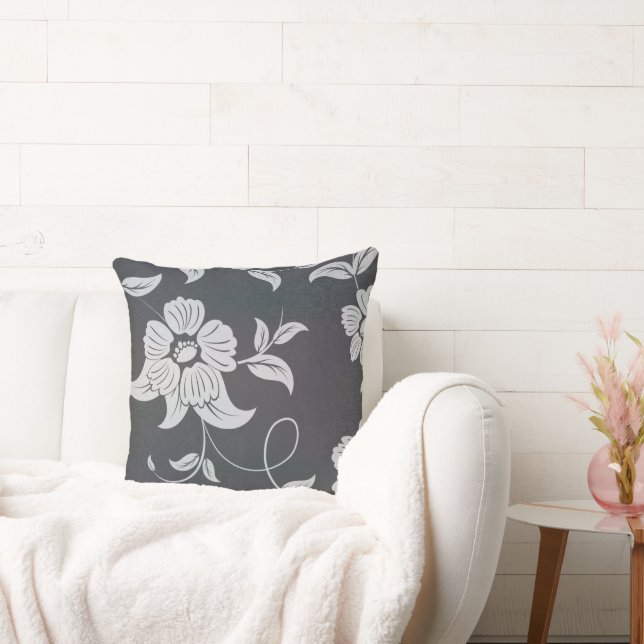 Antike Blume Grau Kissen (Liege)