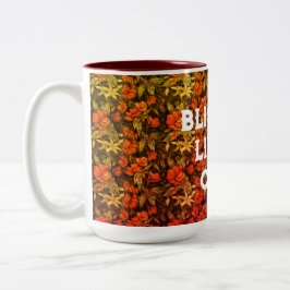Antike Blume Lebendig Zweifarbige Tasse