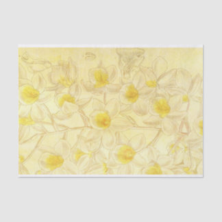Antike Blume mit gelbem Dekor Zeichnend Seidenpapier
