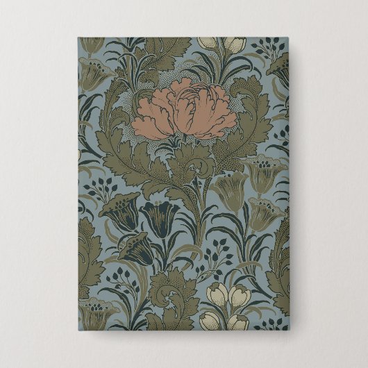 Antike Blume Morris Garden Blumengarten Button (Vorderseite)