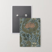 Antike Blume Morris Garden Blumengarten Button (Vorderseite/Rückseite)