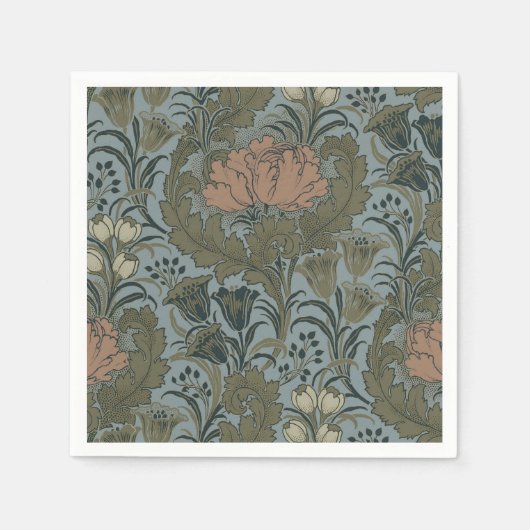 Antike Blume Morris Garden Blumengarten Serviette (Vorderseite)