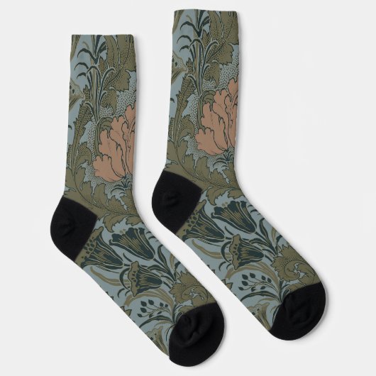Antike Blume Morris Garden Blumengarten Socken (Rechts)