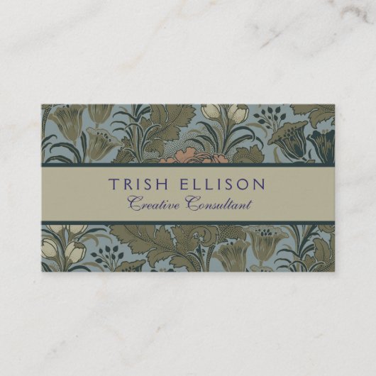 Antike Blume Morris Garden Blumengarten Visitenkarte (Vorderseite)