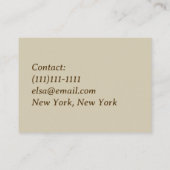 Antike Blume Visitenkarte (Rückseite)