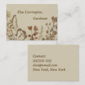 Antike Blume Visitenkarte (Vorne/Hinten)