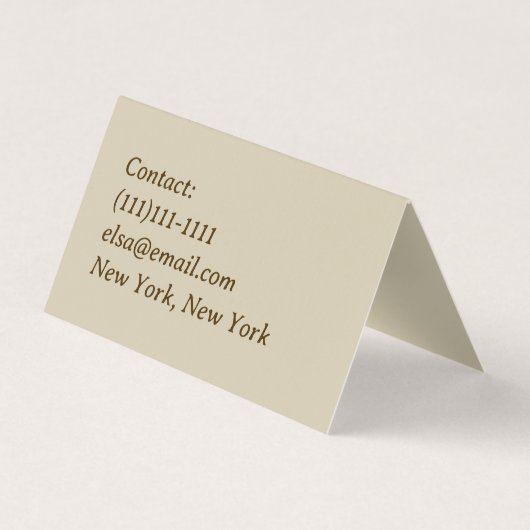 Antike Blume Visitenkarten (Rückseite)