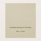 Antike Blume Visitenkarten (Innenseite Aufgefaltet)