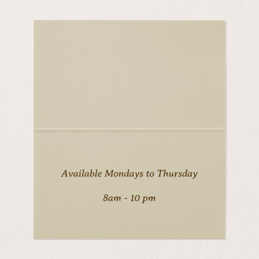 Antike Blume Visitenkarten (Innenseite Aufgefaltet)