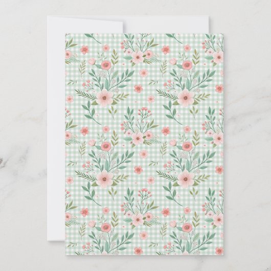 Antike Blumen-Baby-Shower mit Muschelrand Einladung (Rückseite)