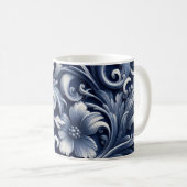 Antike Blumen bedruckte Farbwechsel-Kaffeetasse Kaffeetasse (VorderseiteRechts)