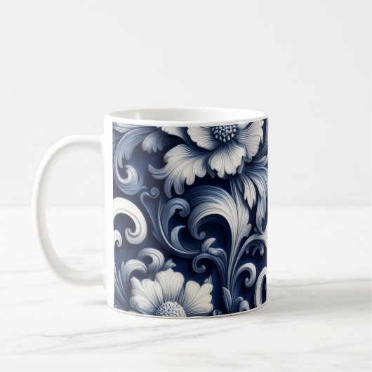Antike Blumen bedruckte Farbwechsel-Kaffeetasse Kaffeetasse (Links)