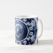 Antike Blumen bedruckte Farbwechselnde Kaffeetasse (VorderseiteRechts)