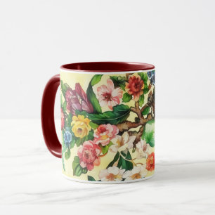 Antike Blumen Blumenkunst Tasse