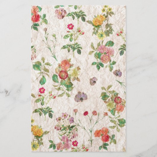 Antike Blumen Briefpapier (Vorderseite)