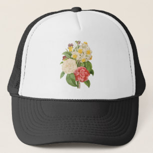 Antike Blumen Camelia Osterglocken Blumen von Redo Truckerkappe