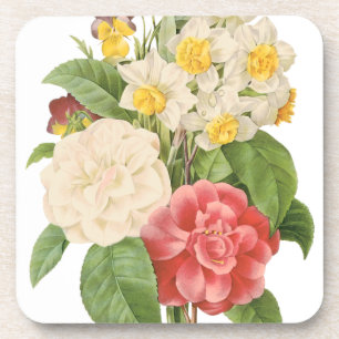 Antike Blumen Camelia Osterglocken Blumen von Redo Untersetzer