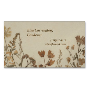 Antike Blumen Collage Magnetische Visitenkarte