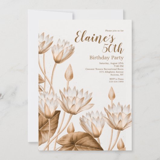 Antike Blumen Einladung (Vorderseite)