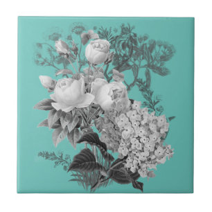 Antike Blumen Fliese
