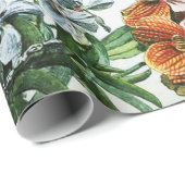 Antike Blumen Geschenkpapier (Rolleneckpunkt)