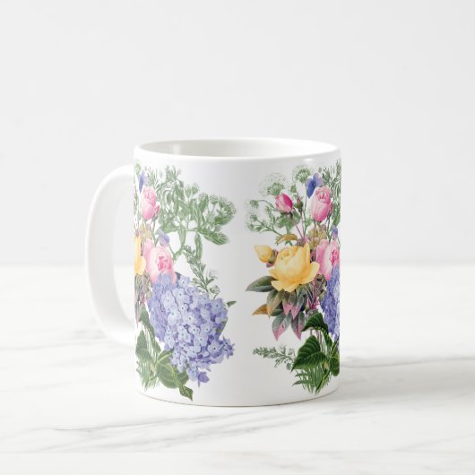 Antike Blumen Kaffeetasse (Vorderseite Links)