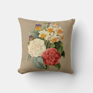 Antike Blumen, Kamelien und Narzissen, Redoute Kissen