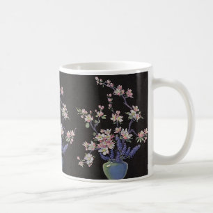 Antike Blumen, Kirschblüten in einer Vase Kaffeetasse