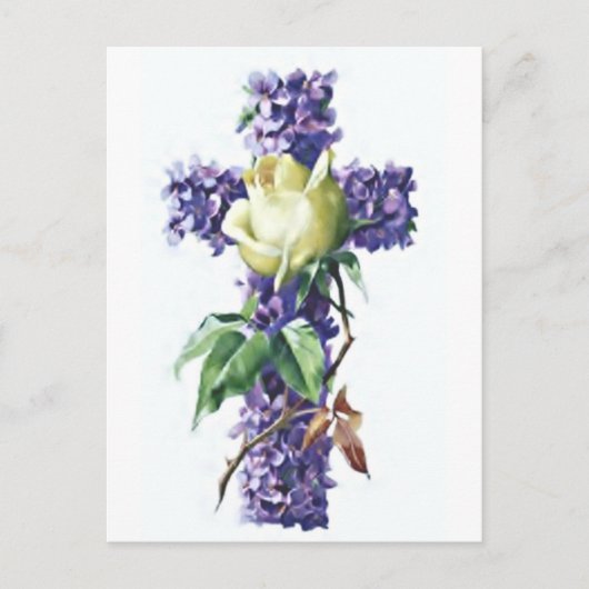 Antike Blumen Kreuz Postkarte (Vorderseite)