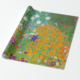 Antike Blumen-Kunst von Gustav Klimt im Stil eines Geschenkpapier