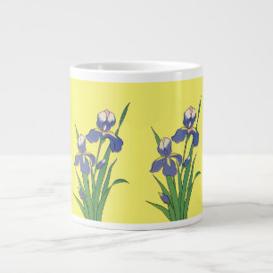 Antike Blumen, lila Frühlingsgarten-Schwertlilienb Jumbo-Tasse