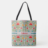 Antike Blumen-Monogramm-Tasche Tasche (Vorderseite)