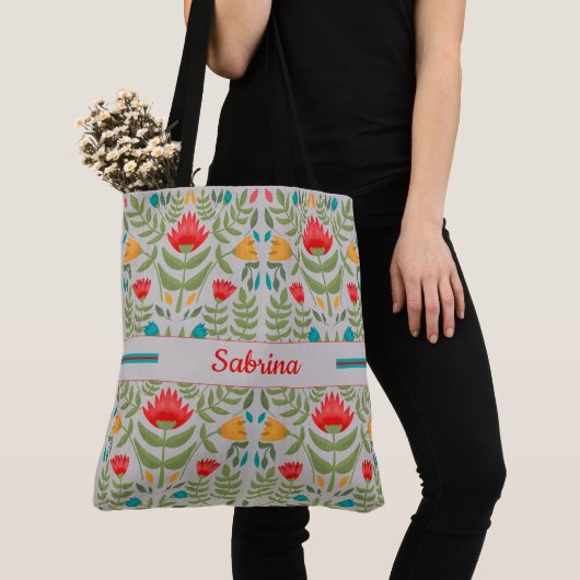 Antike Blumen-Monogramm-Tasche Tasche (Von Nahem)
