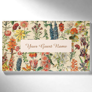 Antike Blumen Namenschild